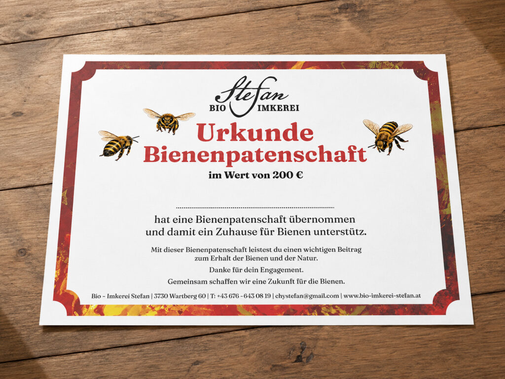 Bienenpatenschaft Bio Imkerei Sfefan