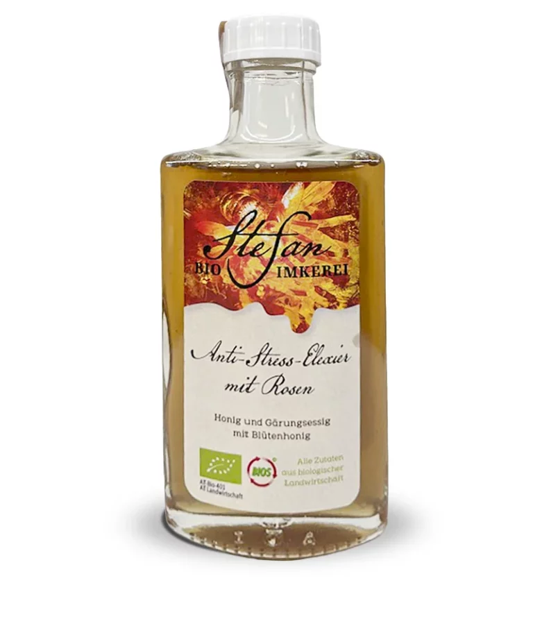 Bio Imkerei Stefan - Oxymel Anti-Stress-Elexier mit Rosen - 250g